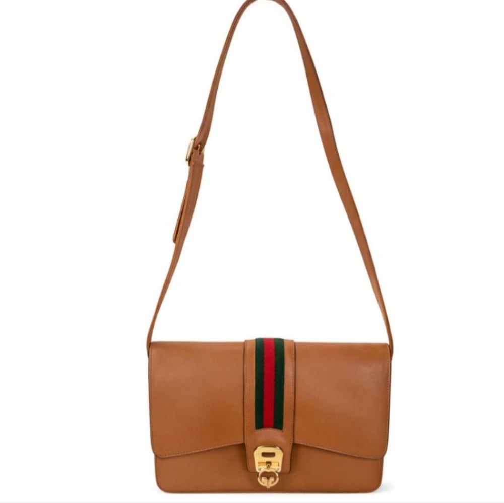 Gucci Brown All-leather Sherry Line Shoulder Flap Bag - Picture 2 of 15
